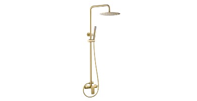 columna de baño dorada